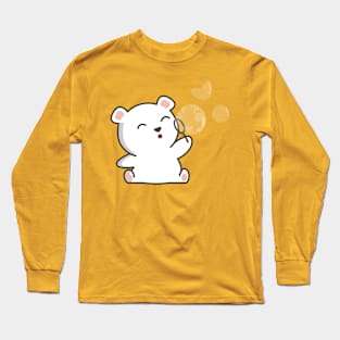 polar bear playing bubbles Long Sleeve T-Shirt